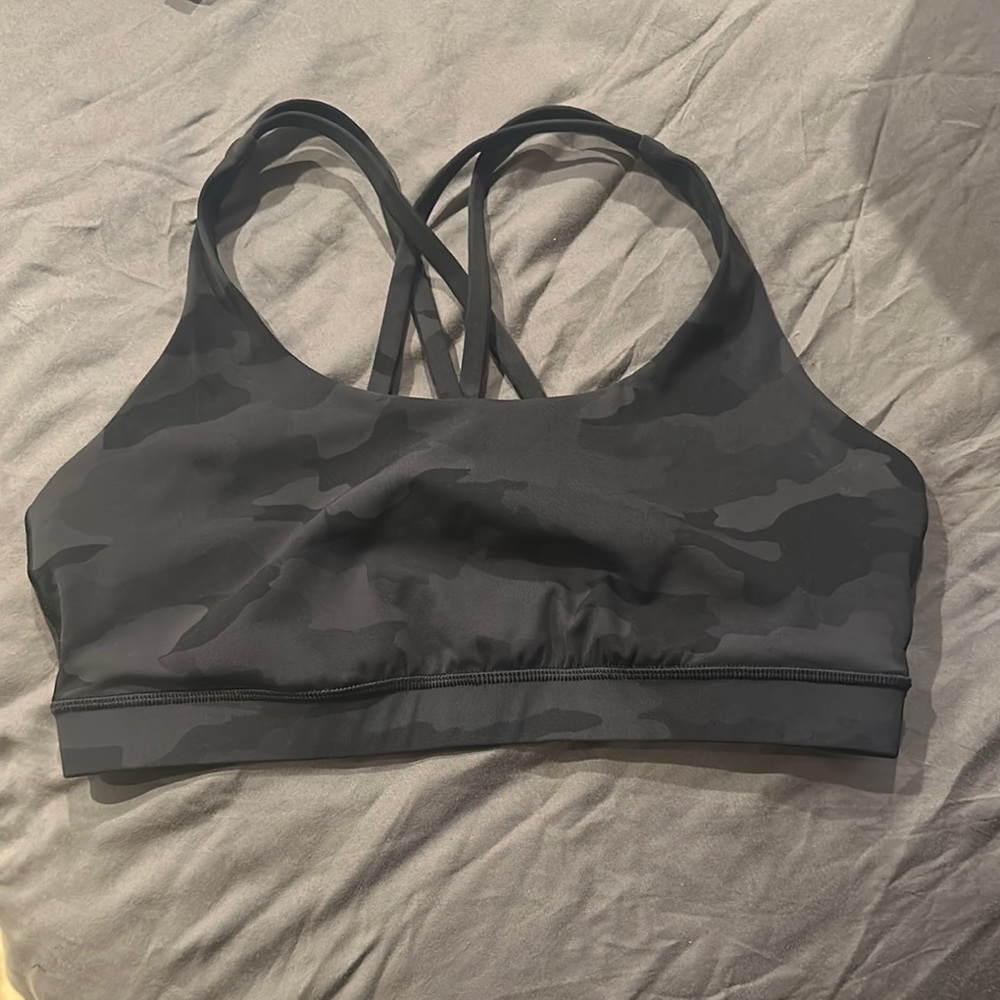 LULULEMON Women's Black Camo Sports Bra